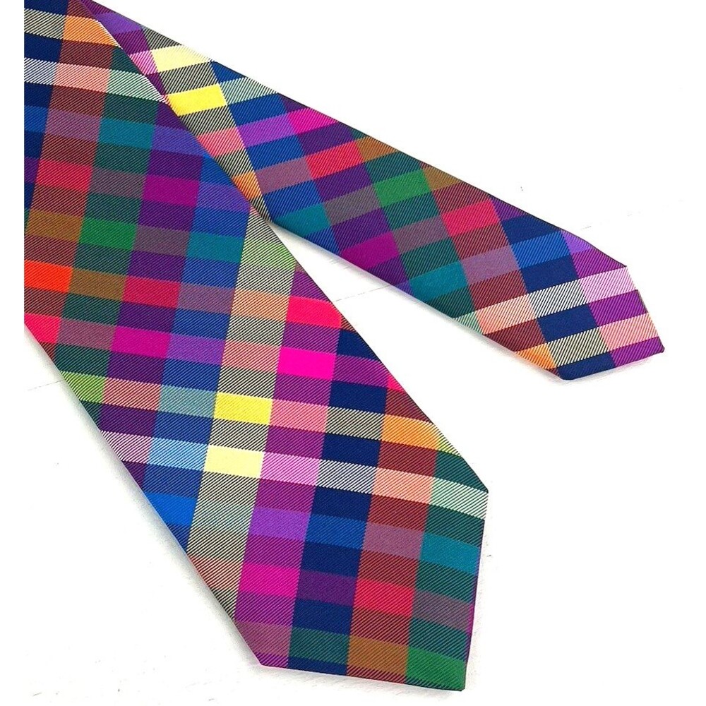 Charles Tyrwhitt Neck Tie Mens MultiColor 100% Silk Made In England Colorful - Picture 3 of 9